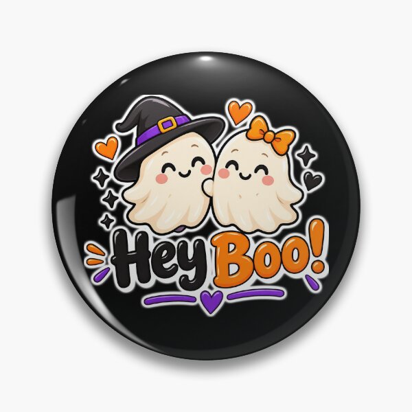 Item preview, Hey Boo! Cute Halloween Ghost Couple – Kawaii Spooky Love designed and sold by LumosArtwork.