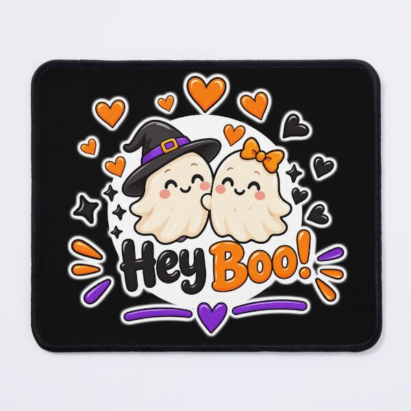 Item preview, Hey Boo! Cute Halloween Ghost Couple – Kawaii Spooky Love designed and sold by LumosArtwork.