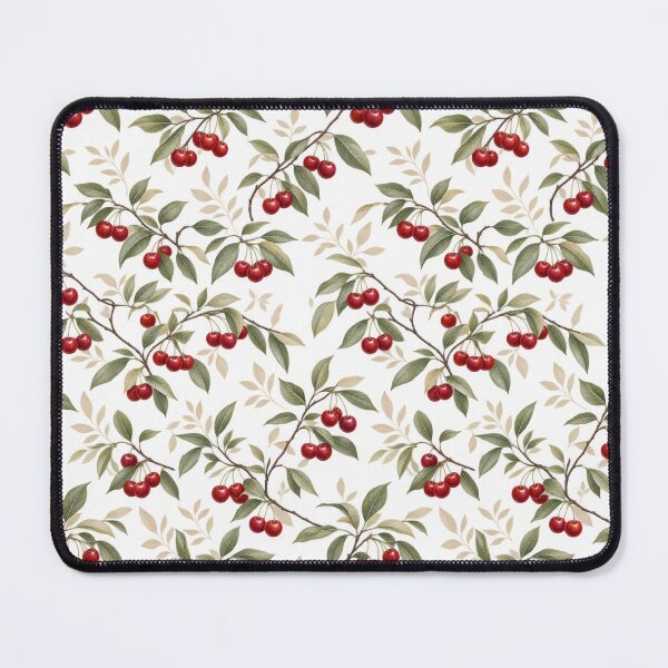 Item preview, Cherry Branch Botanical Pattern – Red Cherries & Sage Green Leaves Seamless Floral Fruit Design designed and sold by MimiSabu.