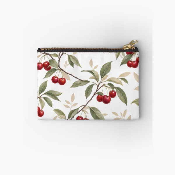 Item preview, Cherry Branch Botanical Pattern – Red Cherries & Sage Green Leaves Seamless Floral Fruit Design designed and sold by MimiSabu.