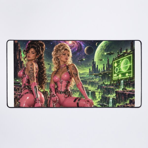 Item preview, Cyberpunk Space Women Pink Futuristic Sci Fi Alien Planet designed and sold by IRON SIREN.