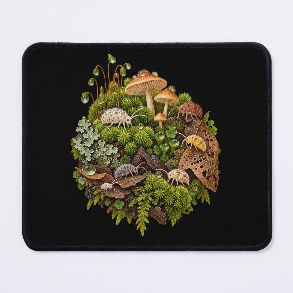 Item preview, Terrarium Springtails – Mossy Microfauna Nature Illustration designed and sold by Georain.