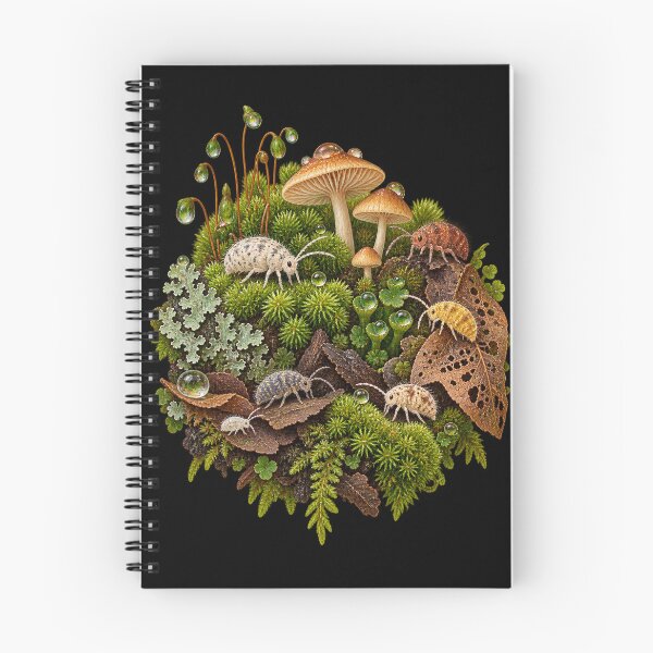 Item preview, Terrarium Springtails – Mossy Microfauna Nature Illustration designed and sold by Georain.