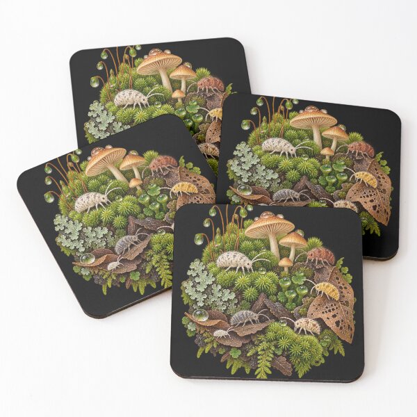 Item preview, Terrarium Springtails – Mossy Microfauna Nature Illustration designed and sold by Georain.