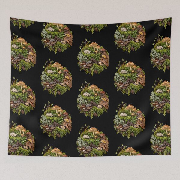 Item preview, Terrarium Springtails – Mossy Microfauna Nature Illustration designed and sold by Georain.