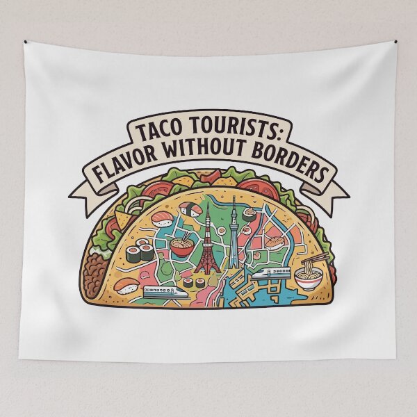 Item preview, Taco City Map Japan Landmarks Foodie Art designed and sold by Amir Faysal.