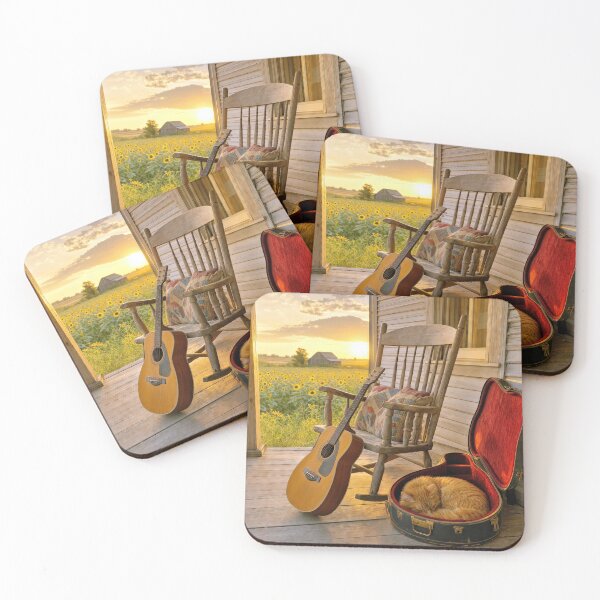 Item preview, Ginger Cat Sleeping in a Guitar Case on Farmhouse Porch designed and sold by Maria Dryfhout.