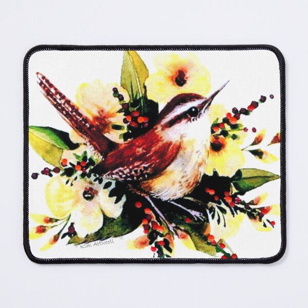Item preview, Wren and berries, original watercolor. designed and sold by aswoa.