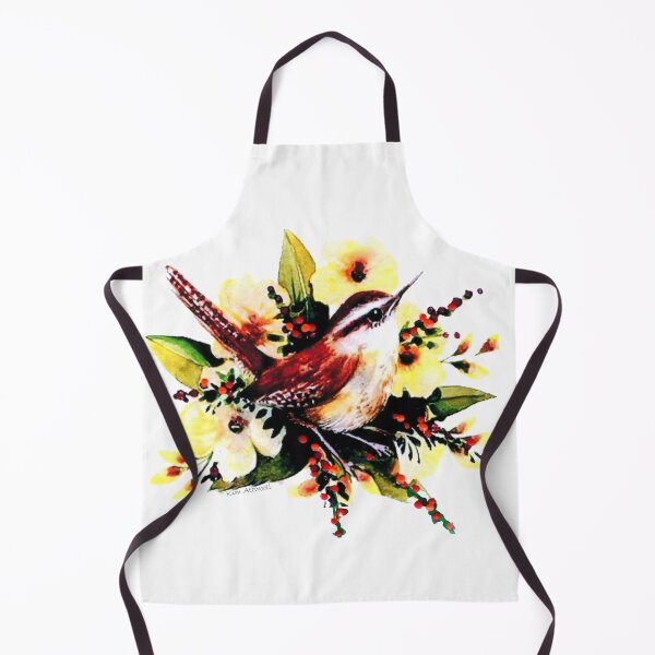 Item preview, Wren and berries, original watercolor. designed and sold by aswoa.