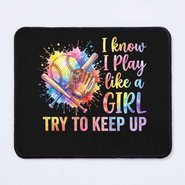Item preview, I Play Like A Girl Baseball Softball Aquarelle Féministe designed and sold by MizoX7.