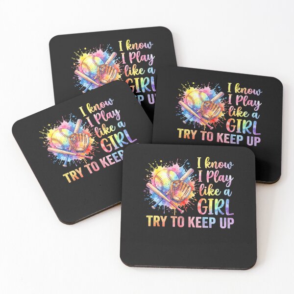 Item preview, I Play Like A Girl Baseball Softball Aquarelle Féministe designed and sold by MizoX7.