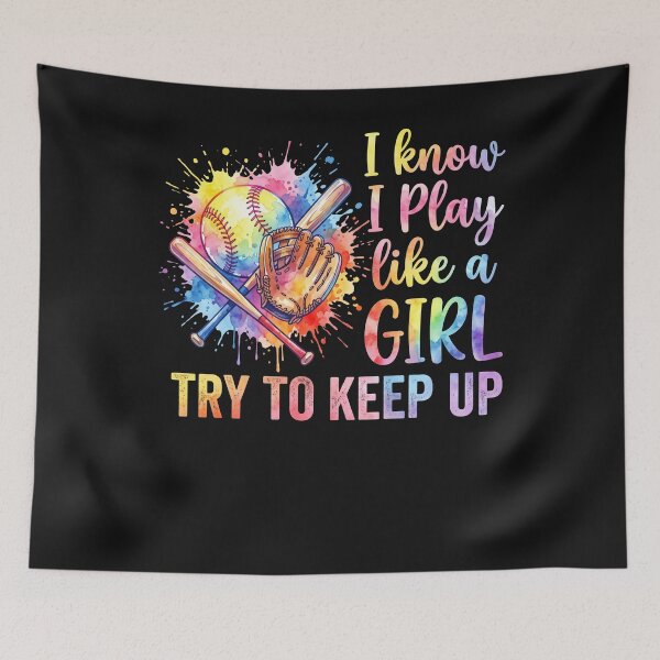 Item preview, I Play Like A Girl Baseball Softball Aquarelle Féministe designed and sold by MizoX7.