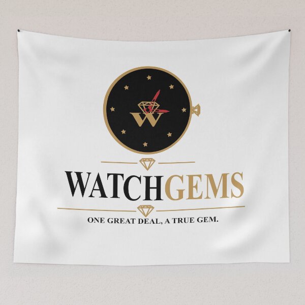 Item preview, Luxury Watch Gems Logo - Elegant Gold Diamond Clock Identity Design designed and sold by Carftora786.