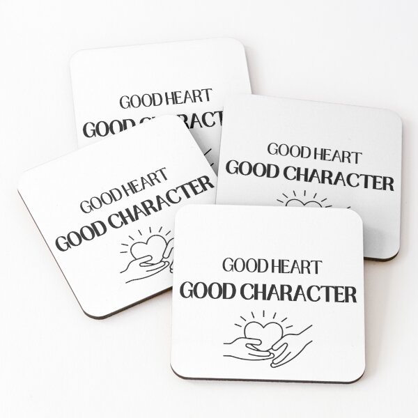 Item preview, Good Heart Good Character Inspirational Typography Quote designed and sold by LensDyn™.