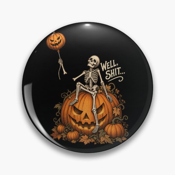 Item preview, Well Shit Skeleton Pumpkin Balloon Spooky Halloween designed and sold by will freed18.