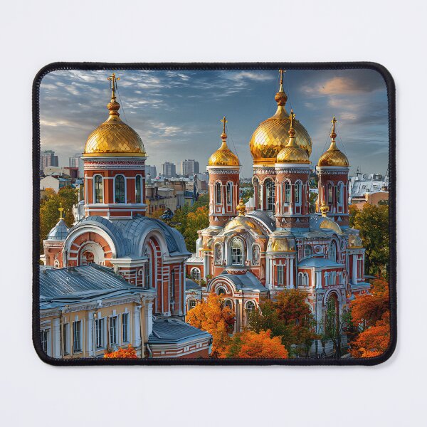 Item preview, Stunning Autumn Scene with Colorful Church Skyline designed and sold by Artessie.
