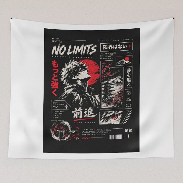 Item preview, No Limits Japanese Manga Warrior – Discipline & Progress Anime Style designed and sold by ustylelab.