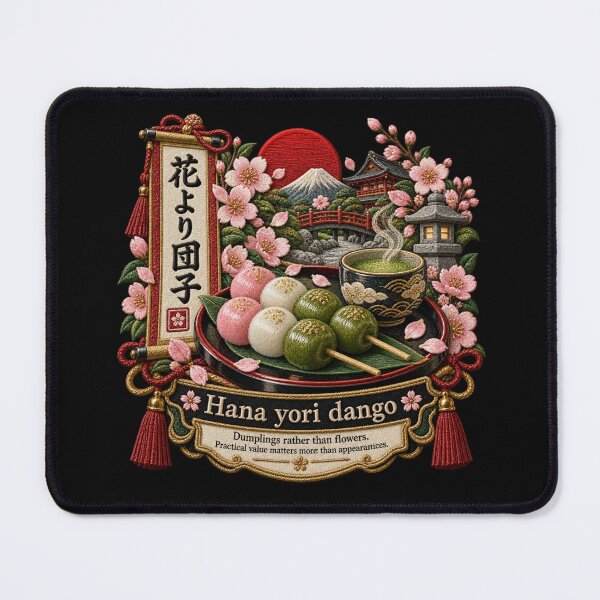 Item preview, Japanese Dango Proverb Art – Hana Yori Dango Embroidery Design designed and sold by Emoji Emblems.