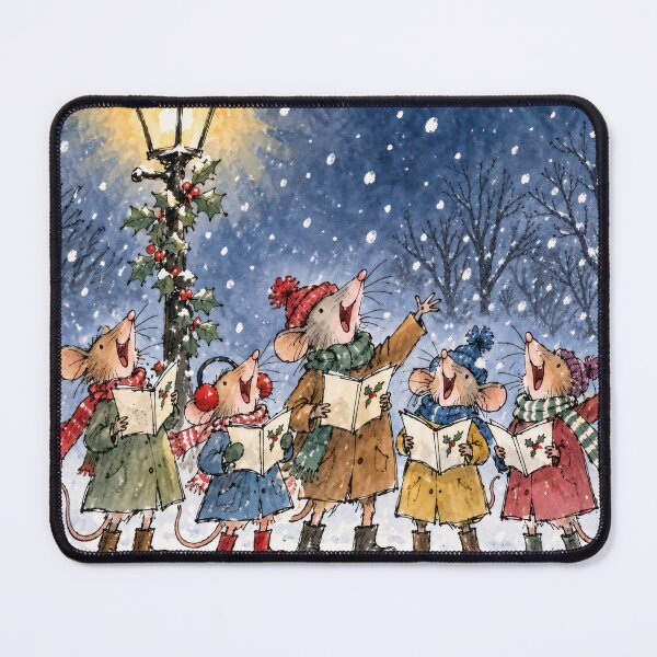 Item preview, Christmas Mice Caroling Under a Lamppost designed and sold by Maria Dryfhout.