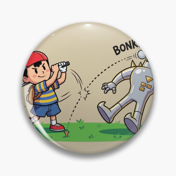 Item preview, Ness hitting Starman dx in the head with a golf ball (BONK!) designed and sold by gorillazone_co.