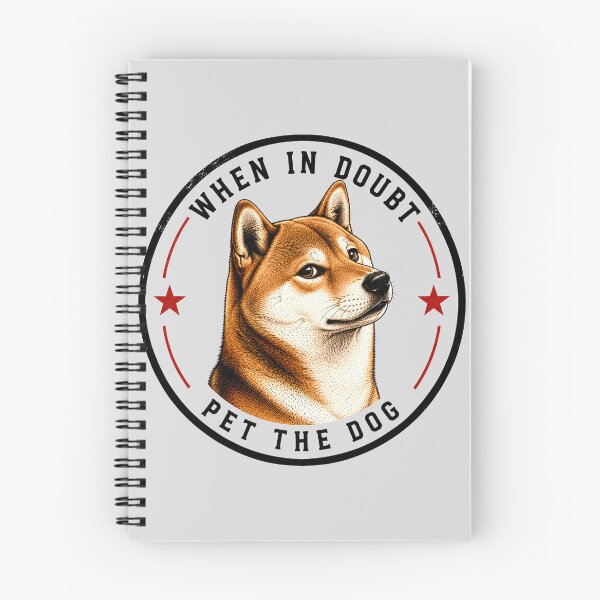 Item preview, When In Doubt Pet The Dog Retro Shiba Inu Badge designed and sold by MagicTheDog.