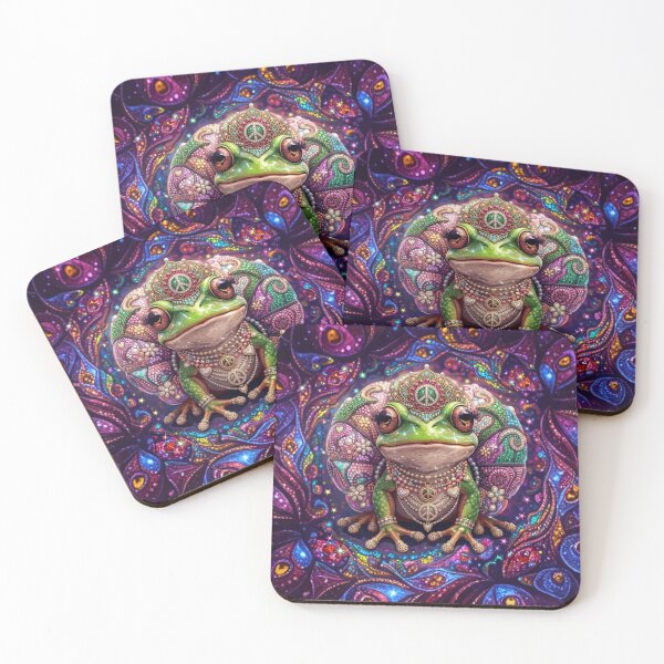 Item preview, Psychedelic Peace Frog | Groovy Bejeweled Tree Frog Boho Art designed and sold by KingsArtworx 2.