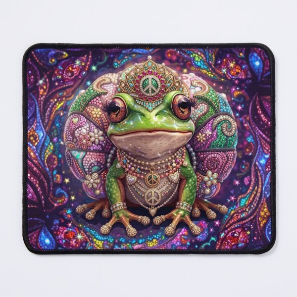 Item preview, Psychedelic Peace Frog | Groovy Bejeweled Tree Frog Boho Art designed and sold by KingsArtworx 2.