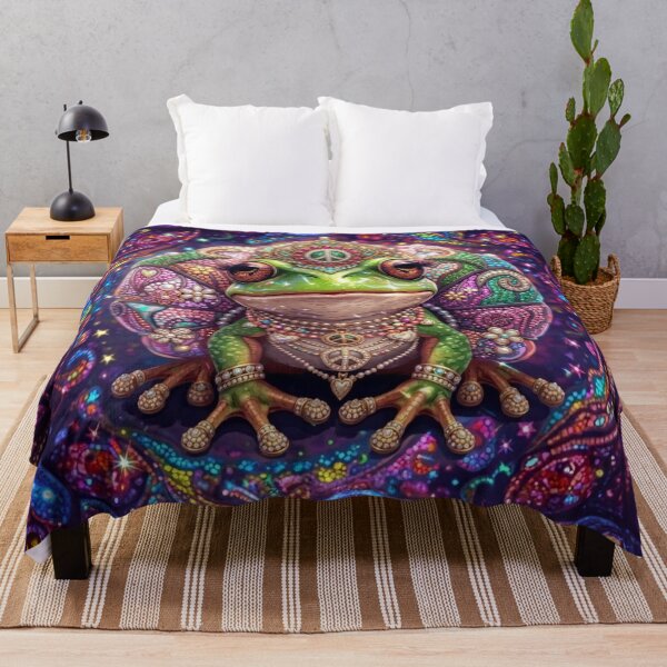 Item preview, Psychedelic Peace Frog | Groovy Bejeweled Tree Frog Boho Art designed and sold by KingsArtworx 2.