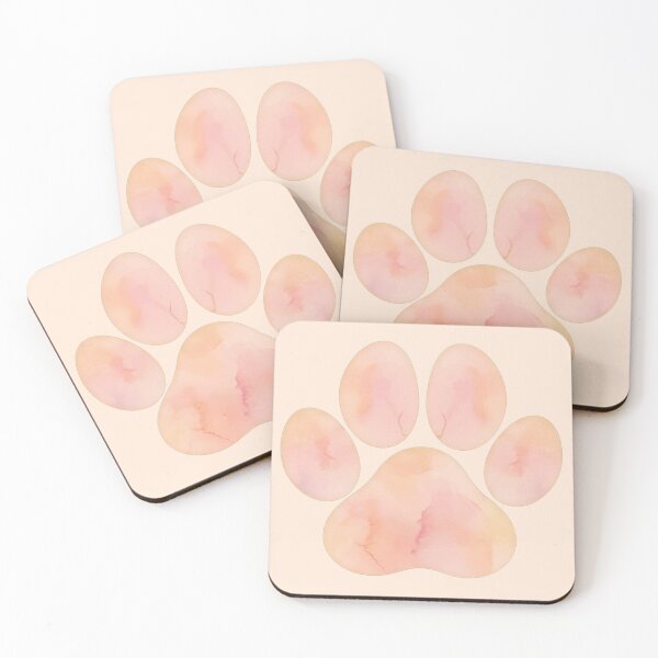 Item preview, Tangerine colorwash paw print designed and sold by Doodles Down South.
