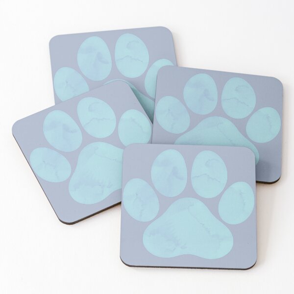 Item preview, Aqua blue colorwash paw print designed and sold by Doodles Down South.