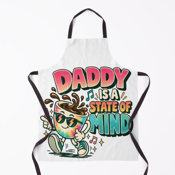 Aperçu de l'œuvre Daddy Is a State of Mind Funny Coffee Dad Retro Design créée et vendue par OUICHA.