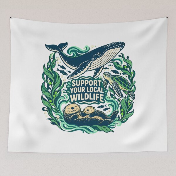 Item preview, Wildlife Support Ocean Animals Circle Activist Gift designed and sold by nortowelcomics.