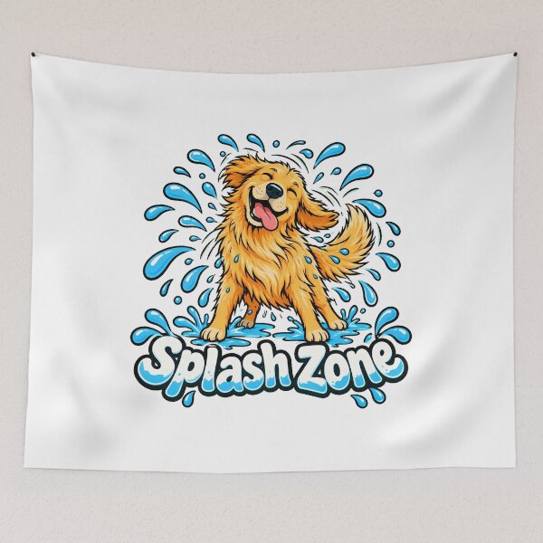 Item preview, Golden Splash Happy Retriever Dog Lover designed and sold by nortowelcomics.