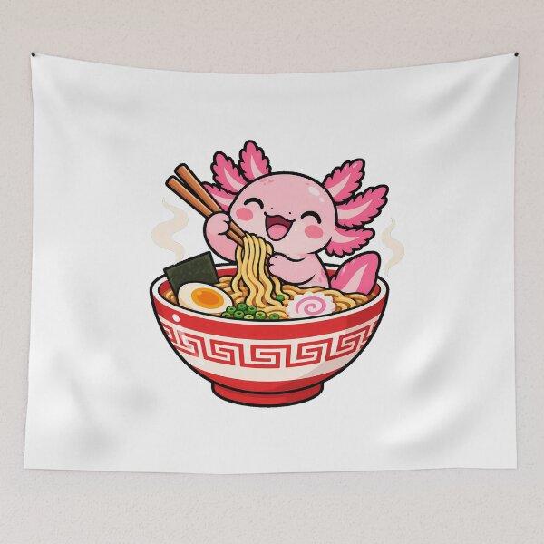 Item preview, Axolotl Ramen Eating Noodles Foodie Fan designed and sold by nortowelcomics.