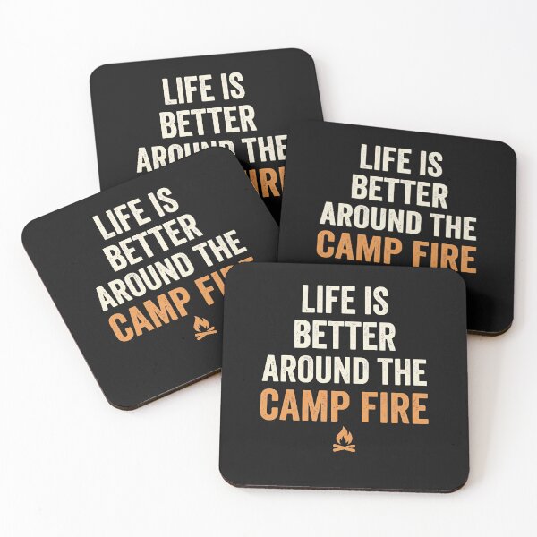 Aperçu de l'œuvre La vie est plus belle autour d'un feu de camp (citation rétro) créée et vendue par MizoX7.