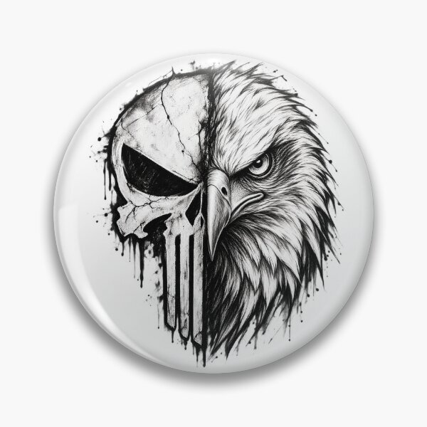 Item preview, American Skull Eagle – Dark Patriot Charcoal Art designed and sold by Sascha-Heiko.