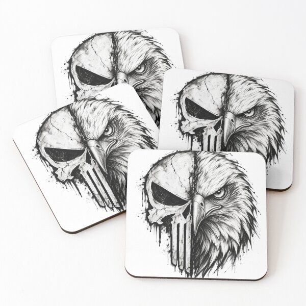 Item preview, American Skull Eagle – Dark Patriot Charcoal Art designed and sold by Sascha-Heiko.