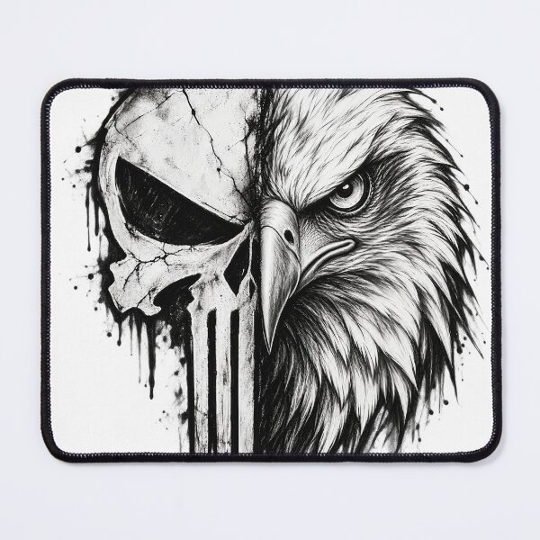 Item preview, American Skull Eagle – Dark Patriot Charcoal Art designed and sold by Sascha-Heiko.