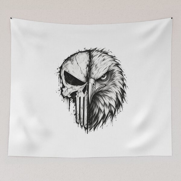 Item preview, American Skull Eagle – Dark Patriot Charcoal Art designed and sold by Sascha-Heiko.