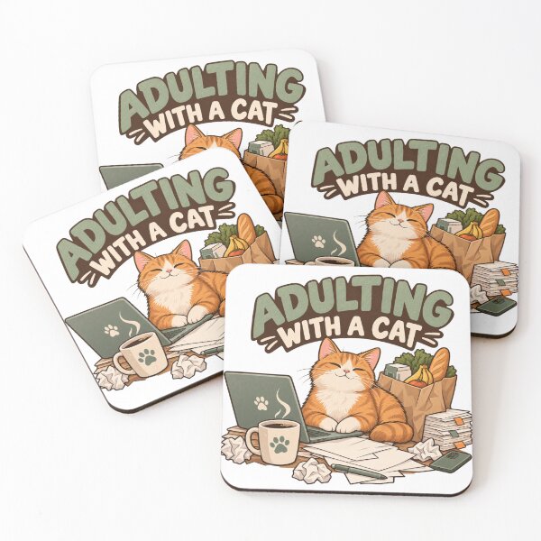 Item preview, Adulting With a Cat – Funny Cat Lover Lifestyle Design designed and sold by Print-Mingle01.