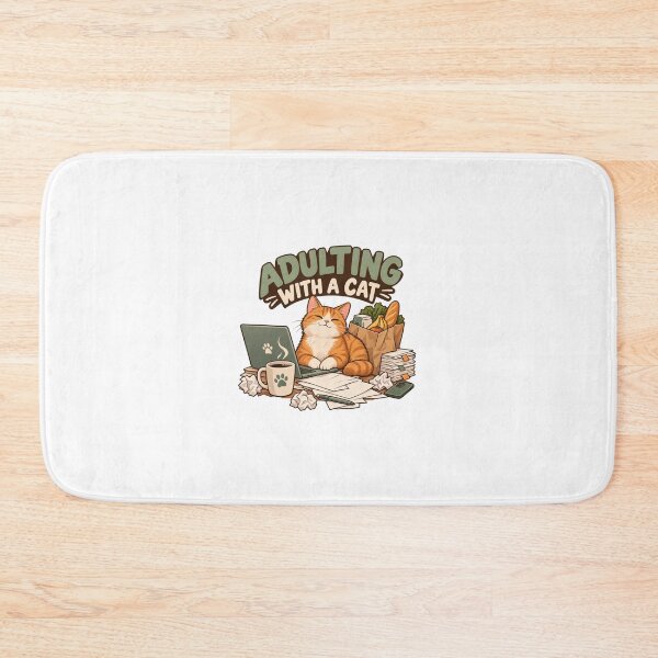 Aperçu de l'œuvre Adulting With a Cat – Funny Cat Lover Lifestyle Design créée et vendue par Print-Mingle01.