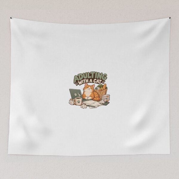 Item preview, Adulting With a Cat – Funny Cat Lover Lifestyle Design designed and sold by Print-Mingle01.