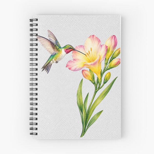 Item preview, Freesia Flower with Hummingbird designed and sold by MystAvalon.