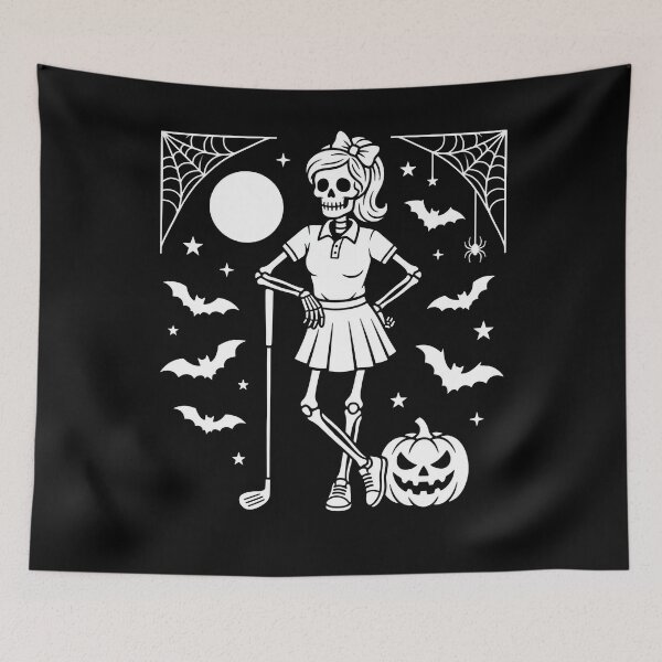 Item preview, Squelette Fille Joueuse De Golf Citrouille Halloween designed and sold by MizoX7.