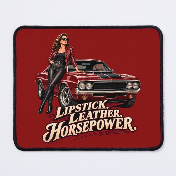 Item preview, Lipstick Leather Horsepower – Women’s Muscle Car designed and sold by TZehrfeldPhotos.