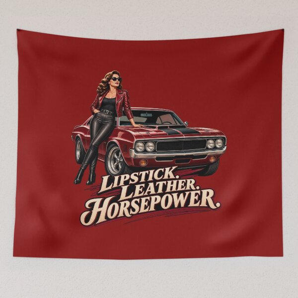 Item preview, Lipstick Leather Horsepower – Women’s Muscle Car designed and sold by TZehrfeldPhotos.