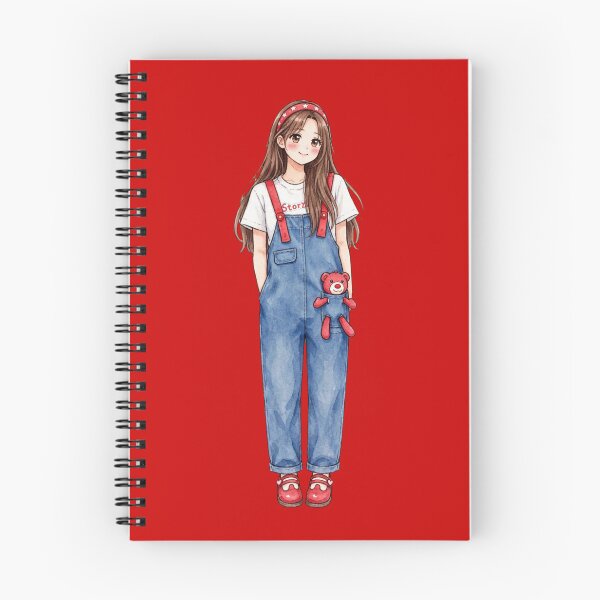 Item preview,  Girl in Denim Overalls with Red Teddy Be designed and sold by Emamohamed.
