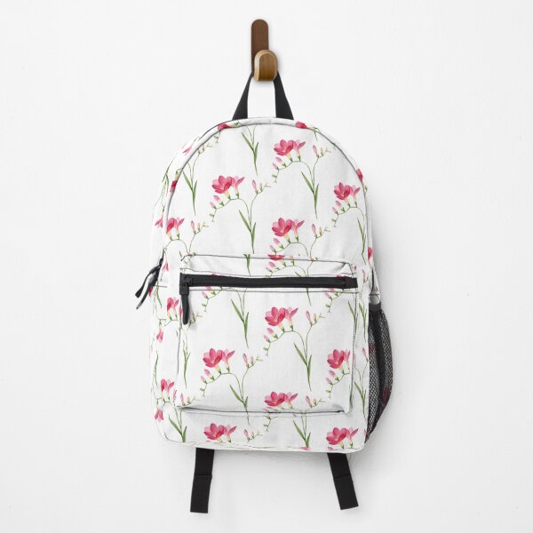Item preview, Pink Freesia Flowers with Buds and Green Leaves designed and sold by White Rabbit Design .