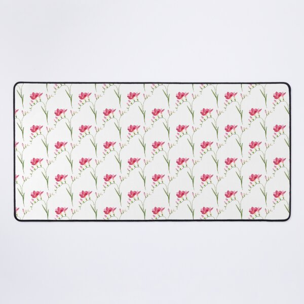 Item preview, Pink Freesia Flowers with Buds and Green Leaves designed and sold by White Rabbit Design .