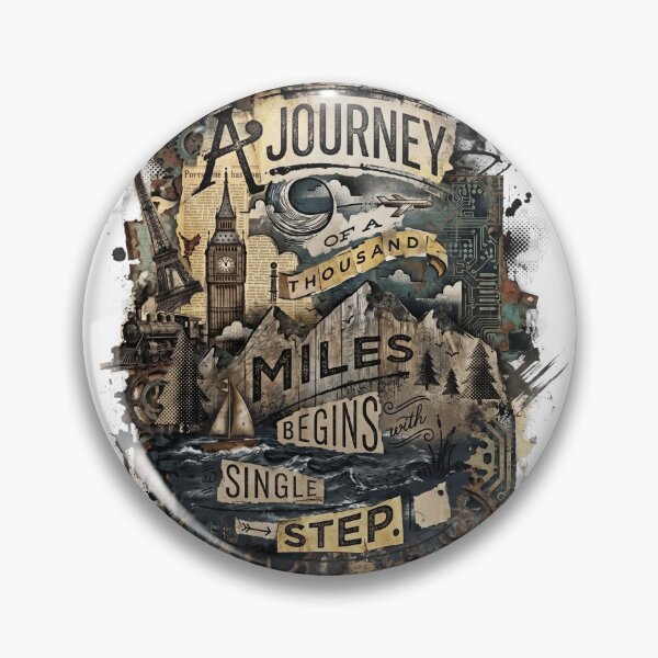 Item preview, Journey of a Thousand Miles Vintage Travel Quote designed and sold by Luz Oroño.